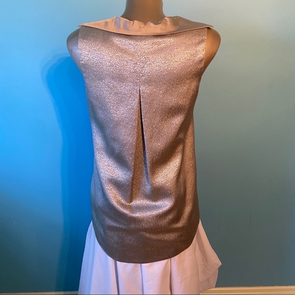 Rachel Zoe women’s gold sleeveless blouse in size 4 - Picture 3 of 8